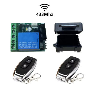 DC 12V 1CH RF 433Mhz 10A Relay Receiver and 2CH Transmitter Remote Control Wireless Switch For Door Electromagnetic Lock