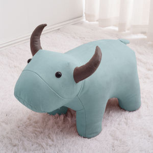 Lazy Person Tatami Animal Cartoon Chair Fabric Small Stool Cute Bull Design Adult Children Gift Simple Modern Style Non-Adjustable Height