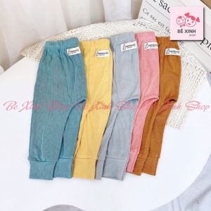 [Mới Về] Quần Dài Thun Tăm Đóng Bĩm Cho Bé Trai Bé Gái Quần Dài Thu Đông Gân Tăm Đáp Đũng Cho Bé QUẦN SỌC Bé_Xinh_Shop
