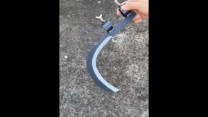 มีดตัดทะลาย ใบมีดเคียว สำหรับตัดมะพร้าว ตัดกล้วย ตัดหญ้า Curved Coconut Harvesting Sickle with Handle Clamp - High Carbon Steel