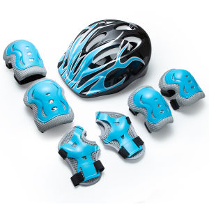 3-in-1 Safety Kit: Adjustable Bike Helmet + Knee/Elbow Pads + Wrist Guards for Active Girls Boys Age 3-10 Outdoor Play