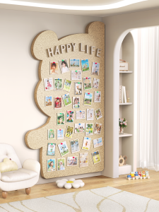 Cute Bear Felt Board Eco-friendly Wall Protection Nursery Background Board Thick Stick-on Decorative No Punching Needed Photo Wall