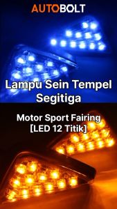 Lampu Sein Segitiga 12 Titik LED Biru Kuning Motor Sport Fairing GSX & R15 & R25 & Ninja R RR & CBR 150-250 Sen Sign Ritting Riting Reting Retting Tempel Segi Tiga