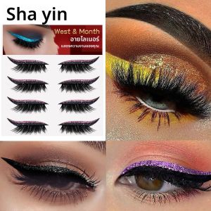 อายไลเนอร์ติดขนตาปลอมแบบเจล 4 คู่ เงา ติดแน่น แบบยุโรปและอเมริกา สำหรับดัดขนตาและแต่งตา