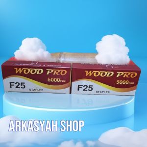 2 PCS WOOD PRO ISI STAPLES MESIN PAKU TEMBAK F25 LURUS MATA AIR NAILER NAIL GUN ANGIN STEPLES F25