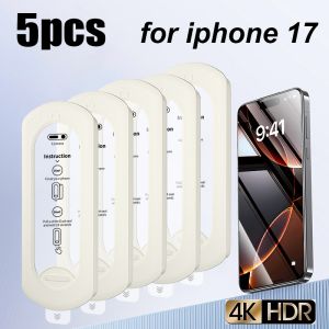 5pcs For iPhone 17PROMAX Screen Protector 17air 17PRO 17 16 15 14 13 Full coverage Easy installation Tempered Glass