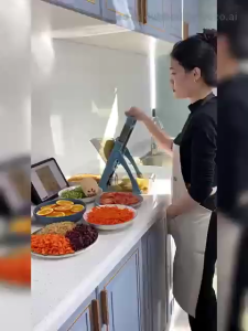 5In1 Pemotong Sayur Alat Pengiris Kentang Perajang Makanan Buah Mentimun Wortel Daging