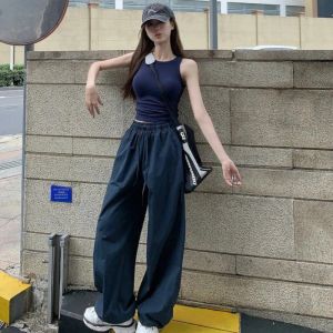 VKSOD | Summer Retro Fashion Set Womens Crop Top and Casual Work Pants
