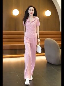 Fashion Casual Set Womens New Age Reducing Temperament Sports Summer Two Piece Set