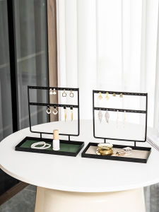 Square Jewelry Earring Storage Tray Desktop Organizer Home Use Accessory Display Plate Simple Style for Everyone