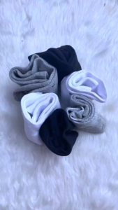 Kids Corner 6 Pairs Cotton Plain Color/Stripped Socks Cushioned Athletic Socks for Kids Boys and Girls 1-12 Years Old