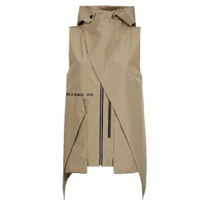 S·DEER | Irregular Long Sleeveless Vest Leisure Hooded Color Block Women Autumn Spring