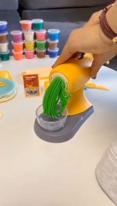 Mainan Edukasi Anak Mesin Cetakan Mie Lilin Plastisin Playdough Noodle Machine Play Fun Doh Set