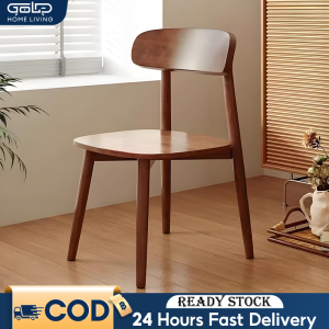 GOLD solid wood dining chairs wooden backrest chairs Back Chair Household  Nordic Meja Makan 2 kerusi backrest study chair餐椅