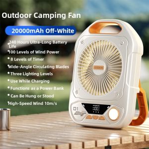 Portable Outdoor Camping USB Charging Electric Fan Ultra-Light Noise Desktop Cooling Air Conditioner for Student Dormitory