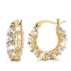 ต่างหูห่วงคริสตัลครบชุด 1 คู่ อุปกรณ์เสริมพราวสําหรับผู้หญิง งานแต่งงาน ของขวัญวันเกิดที่สวยงาม เครื่องประดับพระเจ้า