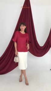 Clouwny Melani Pleats Top Atasan Wanita Premium Pleats Fit to XXL