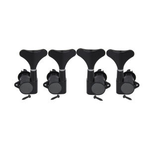FLEOR 4pcs 2L2R Sealed Bass Machine Heads Tuners 4 Strings Bass Tuning Pegs Keys Chrome