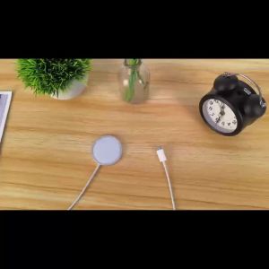 15W fast magnetic wireless charger pad for iPhone 16/15/14/13/12 Series & 3/2-USB-powered LED charging stand compatible sleek metallic finish fast charging adapter Zweicx