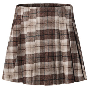 TAMMY TANGS | TAMMY TANGS Retro Plaid A-Line Mini Skirt Womens High Waist Pleated Half-length Skirts City Commute Casual Date Wear Cotton