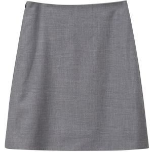 SOLWEIGE | Wool Blend Minimalist A-line Gray Suit Skirt