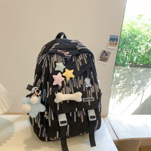 Cute Summer Backpack for Girls High Aesthetic INS Style Lightweight Large Capacity Double Shoulder Bag Ideal for Campus