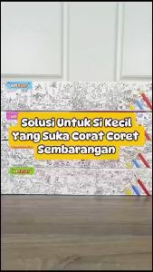 Alat Seni untuk Anak: Kertas Gambar Roll Mewarnai & Sticker Roll Mewarnai