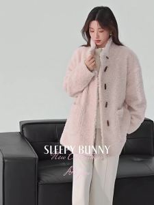 Warm Fur Imitation Stand-Collar Youthful Thick Lazy Wind Womens Coat