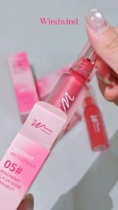 Windwind Pink Silky Smoothing Mist Lip Glaze Water Gloss Mirror Face Lipstik Lip Gloss Waterproof Berkilau Air Lip Glaze Pemutih Alami Lip Glaze Pelembab Waterproof Long Lasting-🌹Tamia