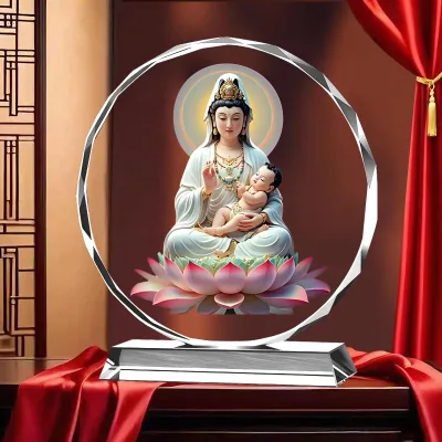 Blessing of Children Guanyin Bodhisattva Crystal Ornaments