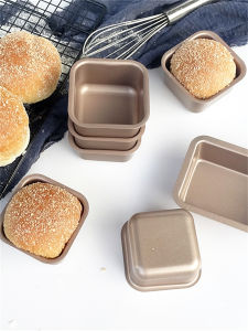 Square Mini Hamburger Mold Non-Stick Small Toast Bread Mold Pound Cake For Home Oven Baking Molds and Tools