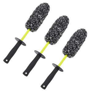 BEAR FORCE Gray-Green Wheel Rim Cleaning BrushNon-Metal Soft Synthetic Wool Bristles High Water Absorbency for Car Wheels