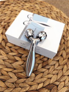 New Short Handle Medium Size Head Slimming Roller Massage Device Jaw Line Neck Lift Tightening Tool Facial Beauty Equipment