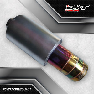 Knalpot mobil JS RACING pelangi ujung stainless tabung galvanis spek suara bass kering untuk semua type mobil bbm bensin