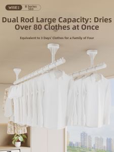 MINGZHI | Extendable Wall Mounted Windproof Double Rod Clothes Drying Rack