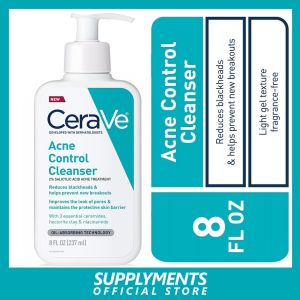 Cerave Acne Control Cleanser Gel Blackhead Remover Acne Treatment Cleanser 237ml Gel 40ml