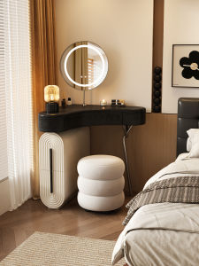 Retro Corner Vanity Table Storage Cabinet