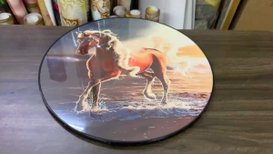 Tranh tròn treo tường Con ngựa GLTR1164 tặng kèm phụ kiện