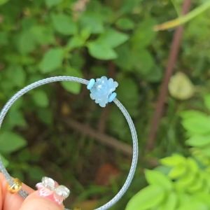 Q236 Vòng hoa sen Aquamarine dây cáp cho Thủy và Mộc - Phong Thủy TUDO