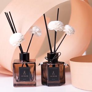 120ml Homy Aroma Reed Diffuser Aromatherapy Essential Oil Set with Different Scents Dries Flowers Glass Bottle Reed Diffuser for Indoor Living Room Bedroom Bathroom Toilet Hotel Office Air Freshener Gift Birthday Gift Perfume