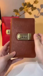 TWOL SHOP Stock no.129,1pcs Saving Money Notebook With Password Lock Waterproof 100 Envelope Challenge Binder PU Leathe