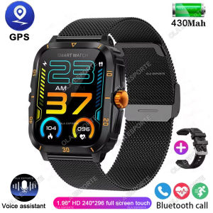 New P76 1.96" Outdoor Military Smartwatch Men Bluetooth Calls Smart Watch 3ATM IP68 Waterproof Rating Sports Fitness Watches H23