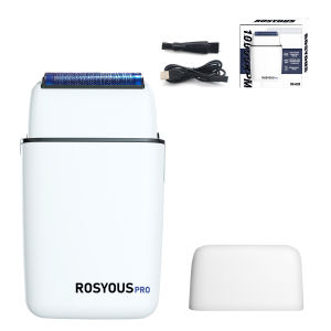 ROSYOUS RS620 Double Foil Blue Hypoallergenic Knife Net 10000RPM USB Cordless Electric Shaver Professional Hair Cutting Machine