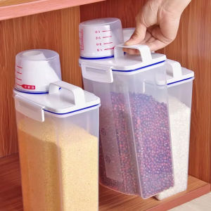Sealed Grain Storage Jar Moisture-Proof Rice Bucket Pet Food Container with Leak-proof Lid Airtight Storage Box for Kitchen