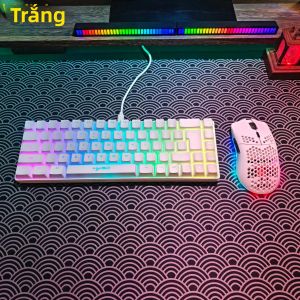 HXSJ | Bộ Bàn Phím Và Chuột Chơi Game HXSJ 60% RGB Bàn Phím Màng 68 Phím Có Dây USB Chuột Không Dây 3 Chế Độ Nhẹ Cho PC Mac