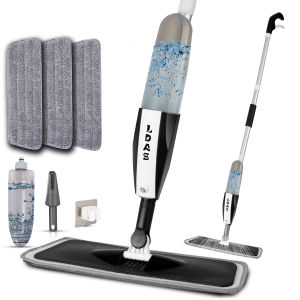 Chổi Lau Nhà DARIS Kèm Bình Xịt 360ml 3 Miếng Lau Sợi Microfiber Dụng Cụ Cọ Rửa Kẹp Chổi - Dùng Được Cho Sàn Khô Và Ướt Dụng Cụ Vệ Sinh Sàn Phẳng Thân Thiện Với Môi Trường