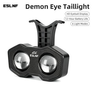 Eslnf(ESLNF) | ESLNF Demon Eye Bicycle Tail Light 5 Lighting Modes Auto On Off MTB Road Bike Rear Safety Light Battery Powered for Night Riding