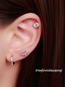 ต่างหูสตั๊ดรูปหอยนูนแบบสเปรย์ไตรออกซิเดชันที่ทำจากไททาเนียมสำหรับผู้หญิง เครื่องประดับหูแบบไม่แพ้ภูมิคุ้มกัน