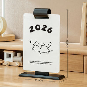 Cute Cat Desktop Calendar 2025-2026 New High Aesthetic Office Desk Month Calendar Punching Cultural Business Supplies