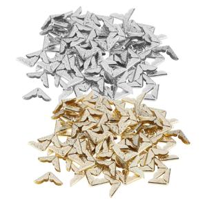 【New Arrival】 100pcs Tone Scrapbooking Albums Corner Protectors Card File Menu Metal Book
